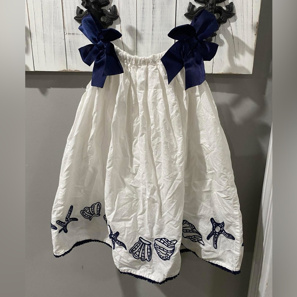 T.J.Maxx White and Navy Kids Formal Dress